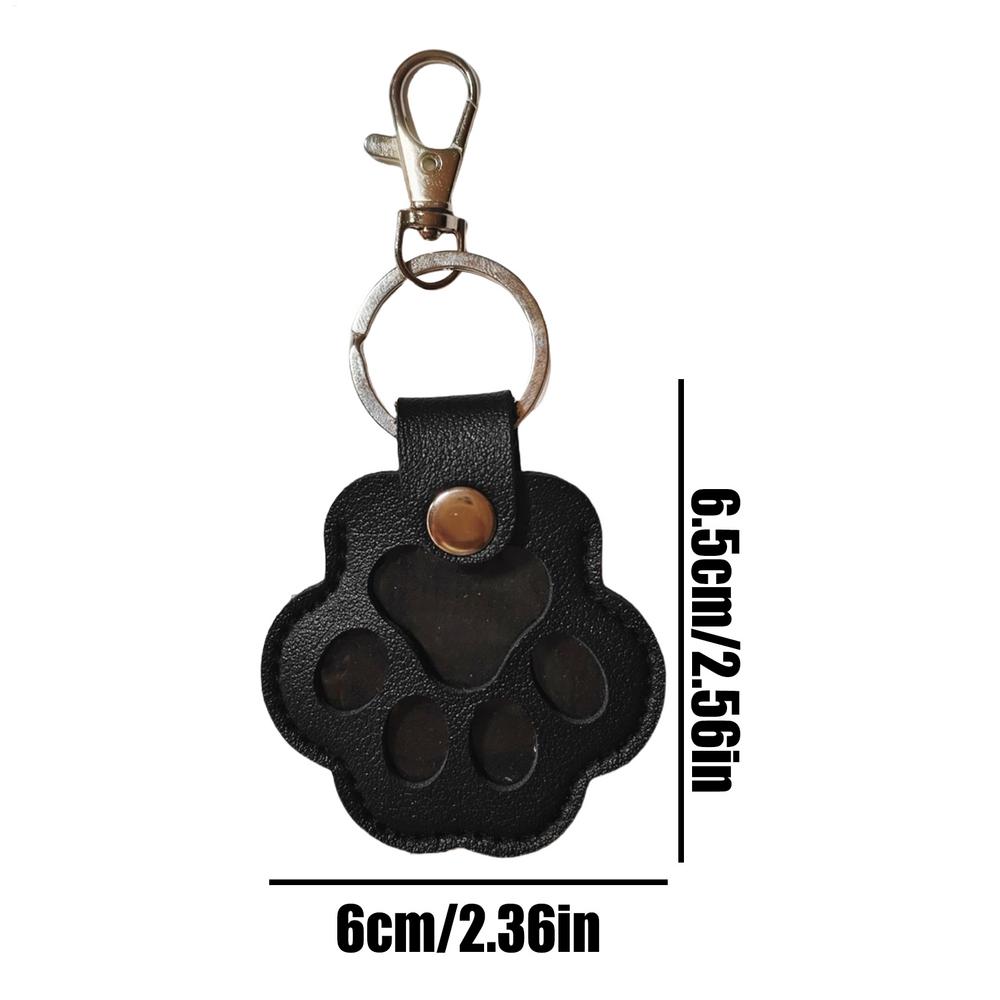 Leather Memorial Pet Hair Storage Bag Paw Keychains Pet Keychains Hair Collector Pendant Keepsake Multifun Portable Keychain