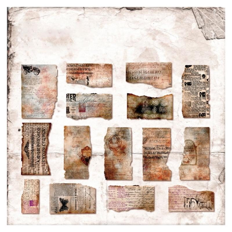 15Sheets Antique Paper Sticker Decorative Scrapbooking Sticker For Notebook Journals Card Making Craft Embellishments