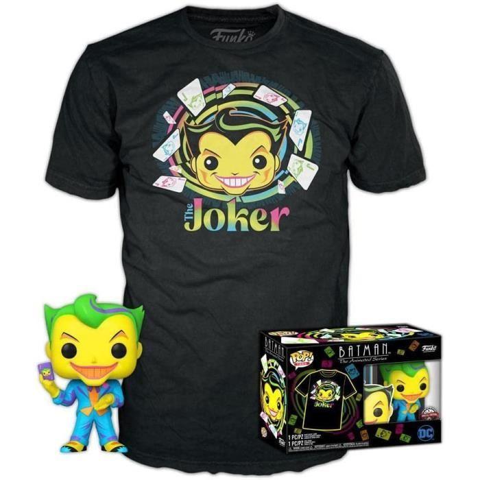 Figurine Funko Pop! & T. Shirt : DC Comics Batman The Animated Series - The Joker (Blacklight) Taille Small (S)
