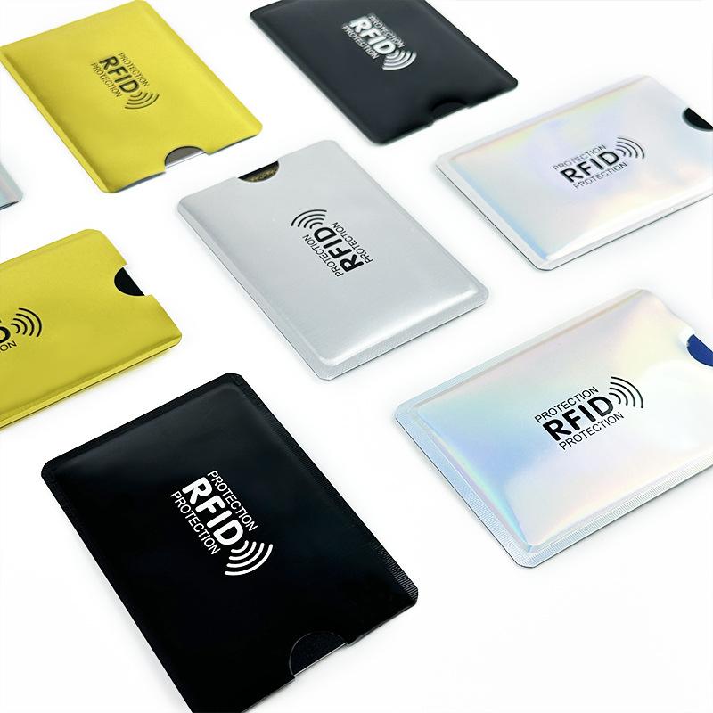Laser RFID Card Sleeve Anti-scanning Anti-degaussing Anti-theft Brush NFC Bank ID Card Aluminum Foil Shielding Card Sleeve