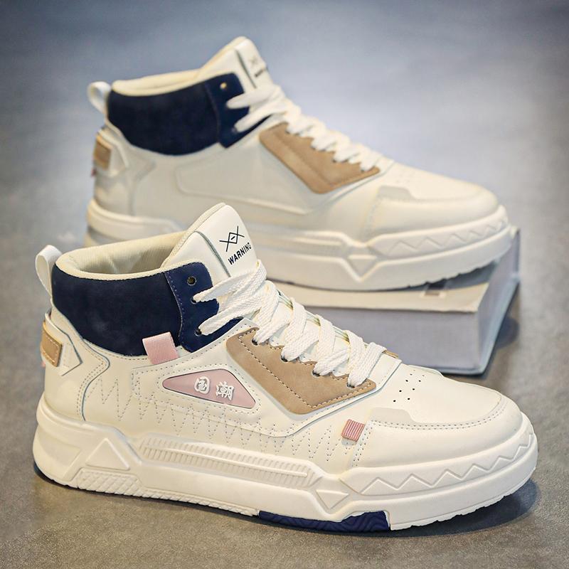 Fashion Platform Men Board Shoes Comfortable Casual Shoes High Top Walking Sneakers Breathable Lightweight Anti Slip Sport Shoes