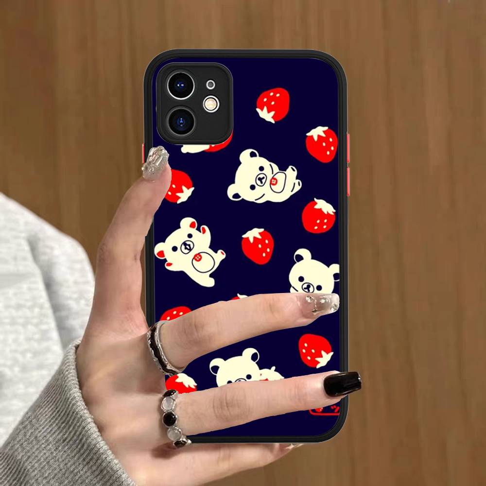 Rilakkuma Anime Cute Cartoon For IPhone 11 12 13 14 15 16 Pro Max Plus X XS MAX Shockproof Matte Back Cover