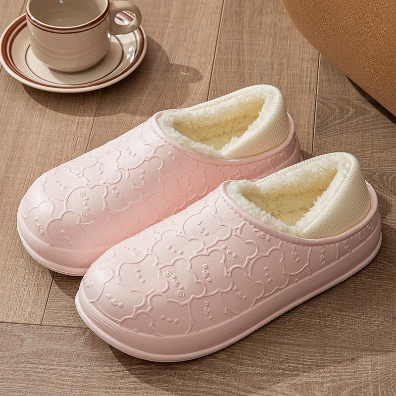 

Cotton slippers women s autumn and winter warm home waterproof facial hair slippers couple velvet cotton shoes supermarket shoe size 36-37 recommended 35-36 feet