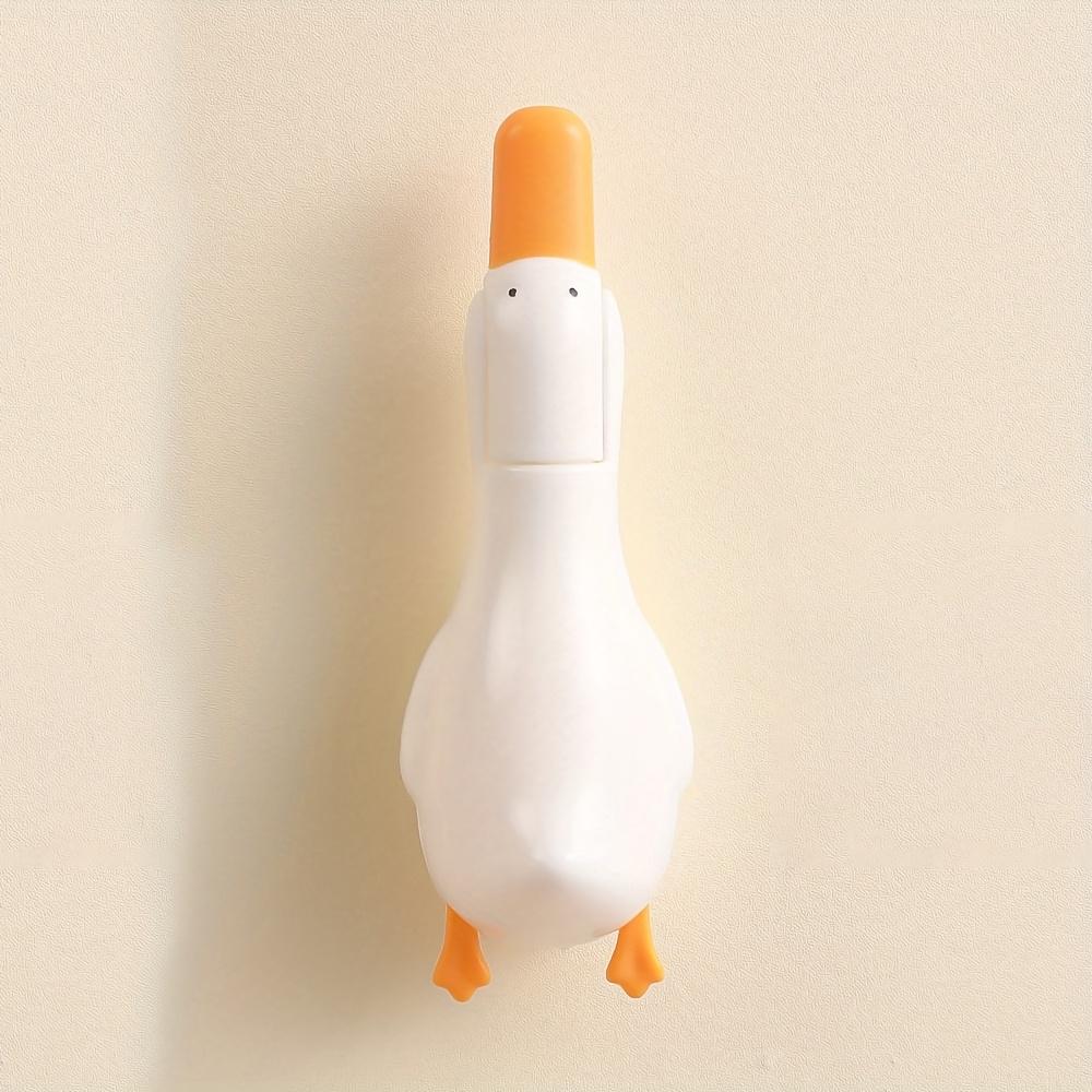 

Милый инструмент для чистки волос в форме утки, многоразовый пластик, идеально подходит для ванной комнаты, кухни, раковин на патио, прочный удалитель волос, украшение для ванной комнаты в виде утки белый