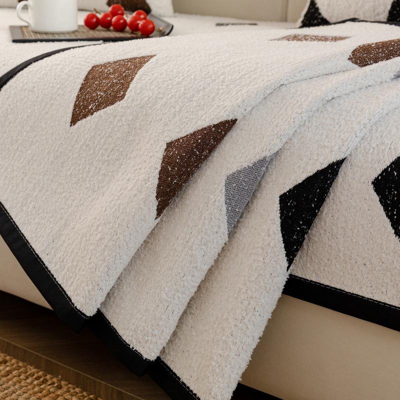 Moderne Einfache Herbst- und Winter-Sofamatte Leichter Luxus Premium Sofamatte Neue Anti-Rutsch-Sofadecke Verdickter Plüschbezugsstoff