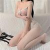 Mesh Clothing Crotchless Lingerie Pajamas Lace Female Jumpsuit Transparent Sheer Bodysuit Fishnet Thigh High See Through Elastic