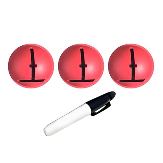 

3 шт. Инструмент для выравнивания мяча для гольфа, Шаблон для разметки мяча для импакта, Точная целевая линия на лице клюшки-паттера, Помощь для точного паттинга красный