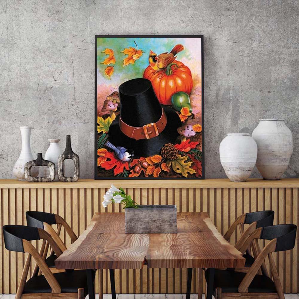 Diamond Embroidery Pumpkin Diamond Painting Full Round Picture Of Rhinestones Art Cartoon Halloween