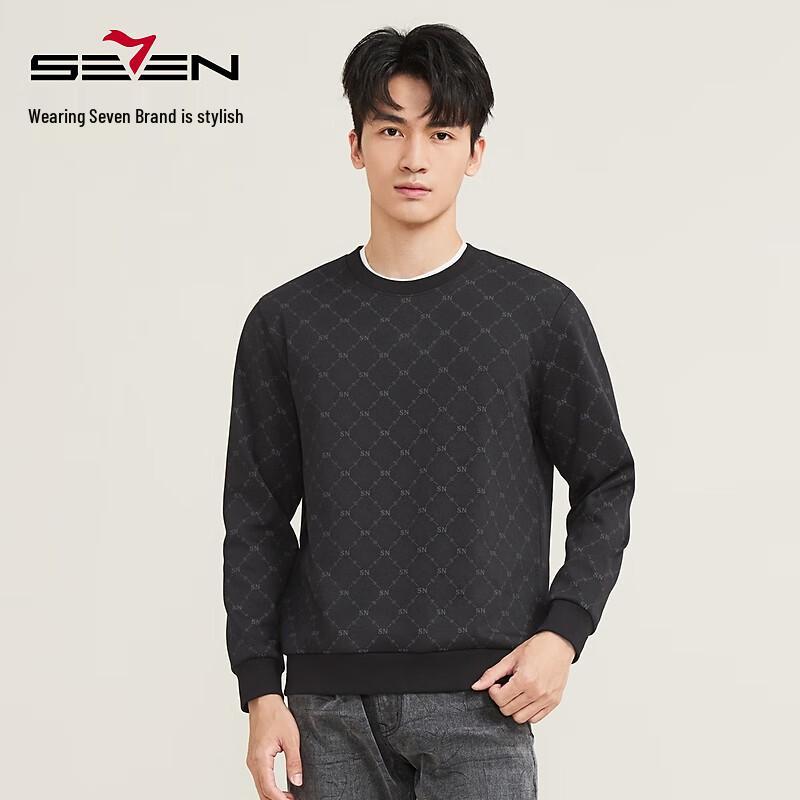Septwolves Men s Xinjiang Cotton All-Over Print Round Neck Sweatshirt 3XL