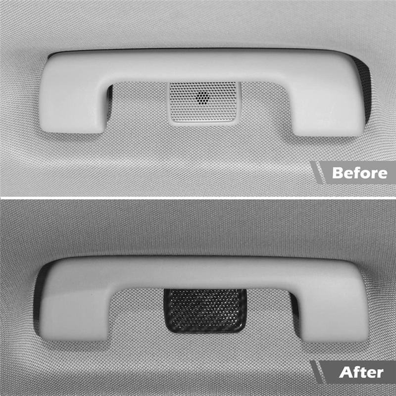 For Chevrolet Silverado GMC Sierra 2014-2018 Roof Speaker Handle Trim Cover Kit Interior Accessories ,ABS Carbon Fiber
