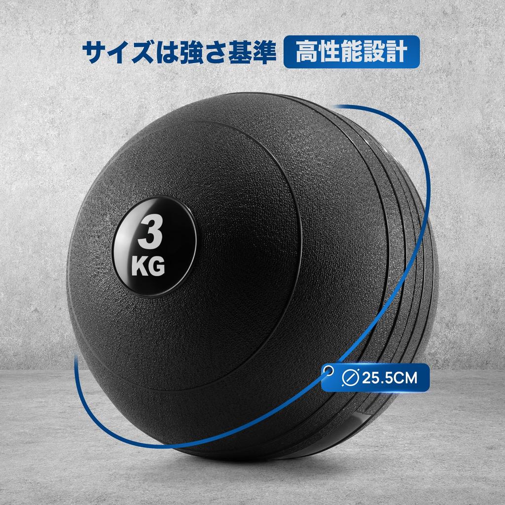Yes4All Medicine Ball, Weighted Rubber Ball with Non-Slip Grip and Bounce-Free Design for Indoor Training, Full-Body Exercise, 25.5cm Diameter