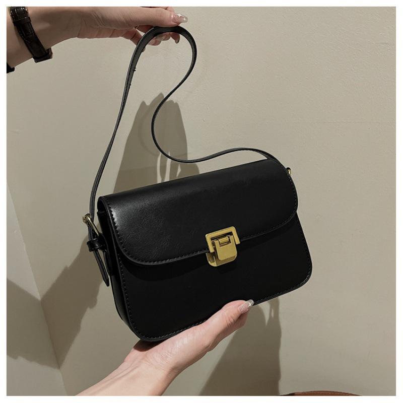 

2025 Модная женская сумка-мессенджер на одно плечо в стиле ретро чёрный