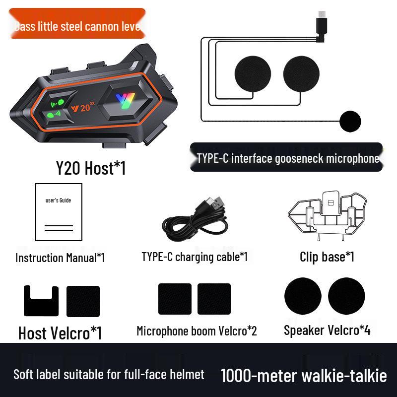 Y20-2X Motosiklet Kaskı Bluetooth İnterkom Kulaklığı