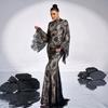 Cross-Border European and American High-End Long-Sleeved Elegant Round-Neck Sexy Long Lace Evening Dress Bridesmaid Dress for Women