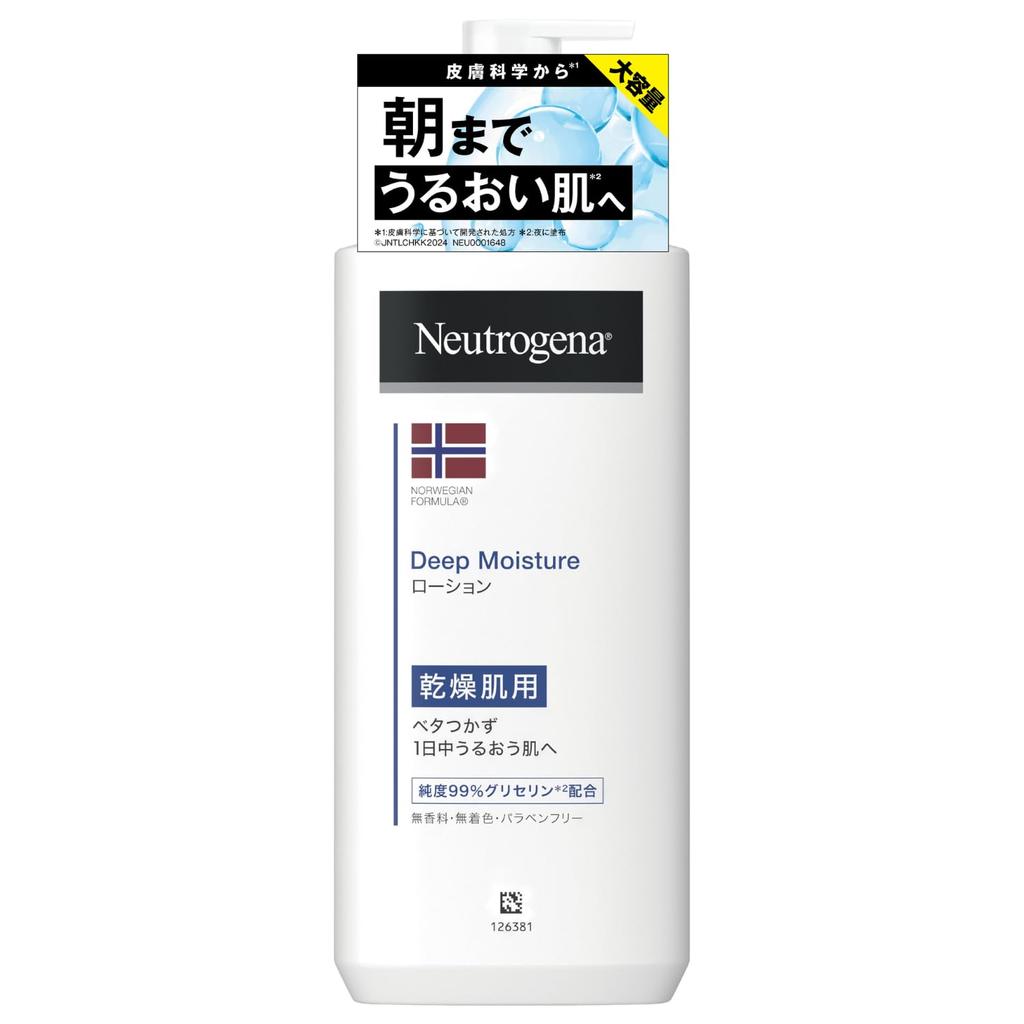Neutrogena Norwegian Formula Deep Moisture Body for Dry Summer Milk, Skin, Fragrance-Free, 450ml, Non-Greasy,