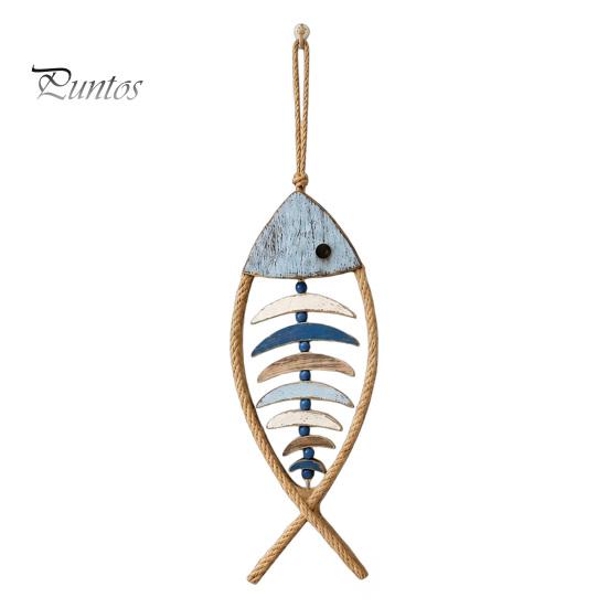 Wooden Decorative Pendant Fish Wall Hanging With/Without LED Light, Nautical Decor, Coastal Theme Fishbone Durable Fine Craftsmanship Decor