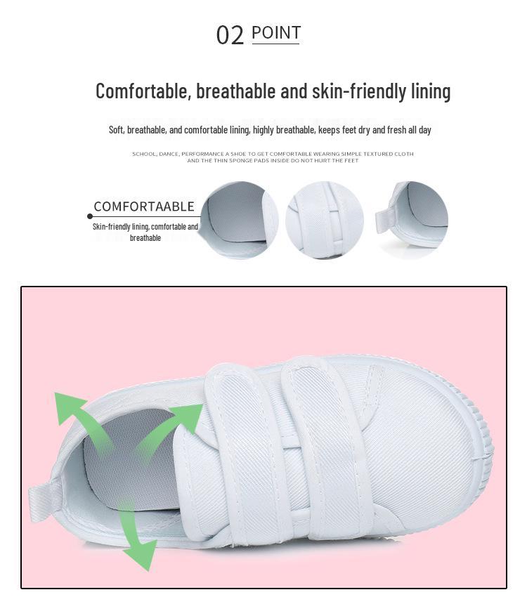 Kinder Weiße Canvas Schuhe - Unisex Indoor Kindergarten Tanz- und Sportschuhe