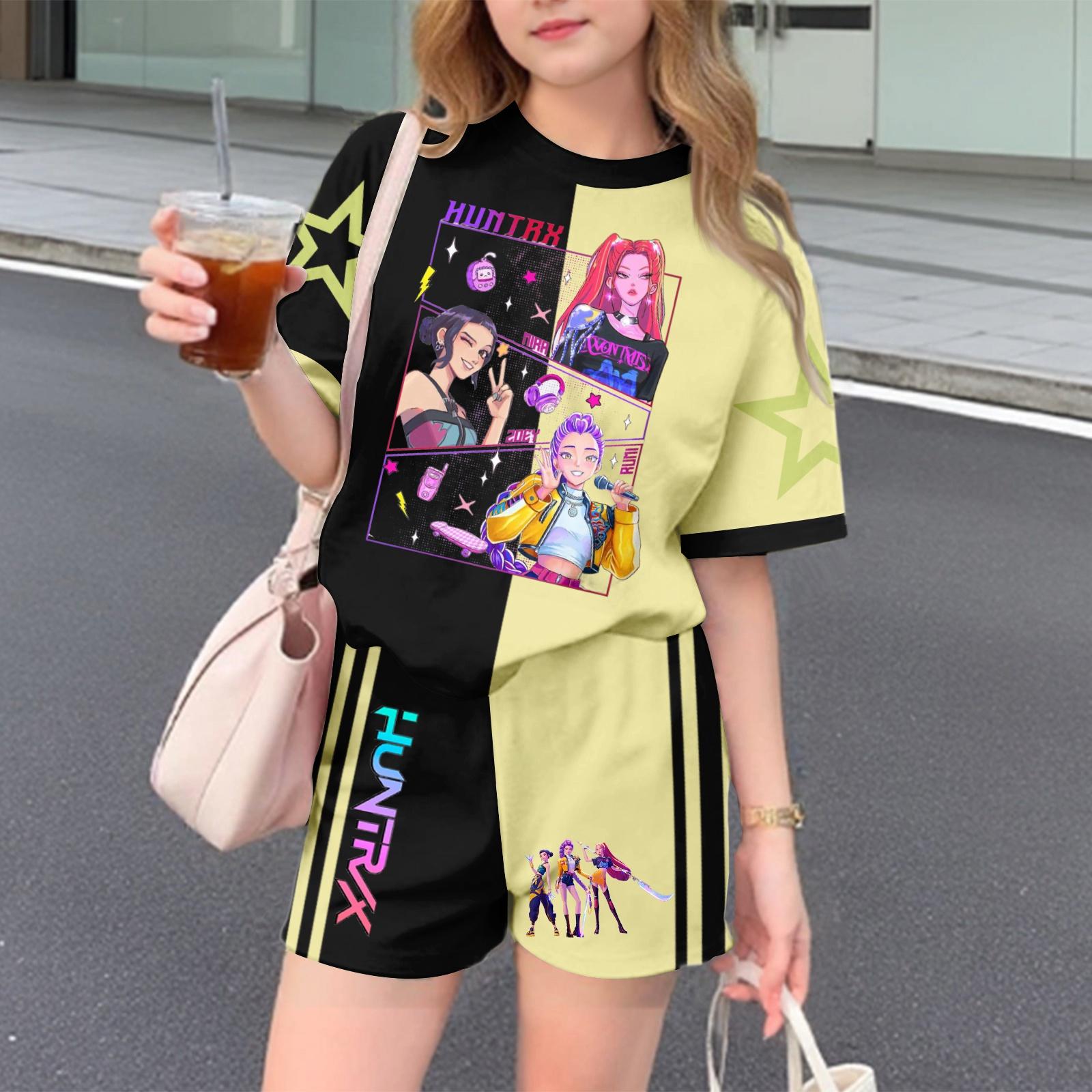 

Kid Patriotic Outfit - Short Sleeve & Shorts 2-Piece Set For Girl 160