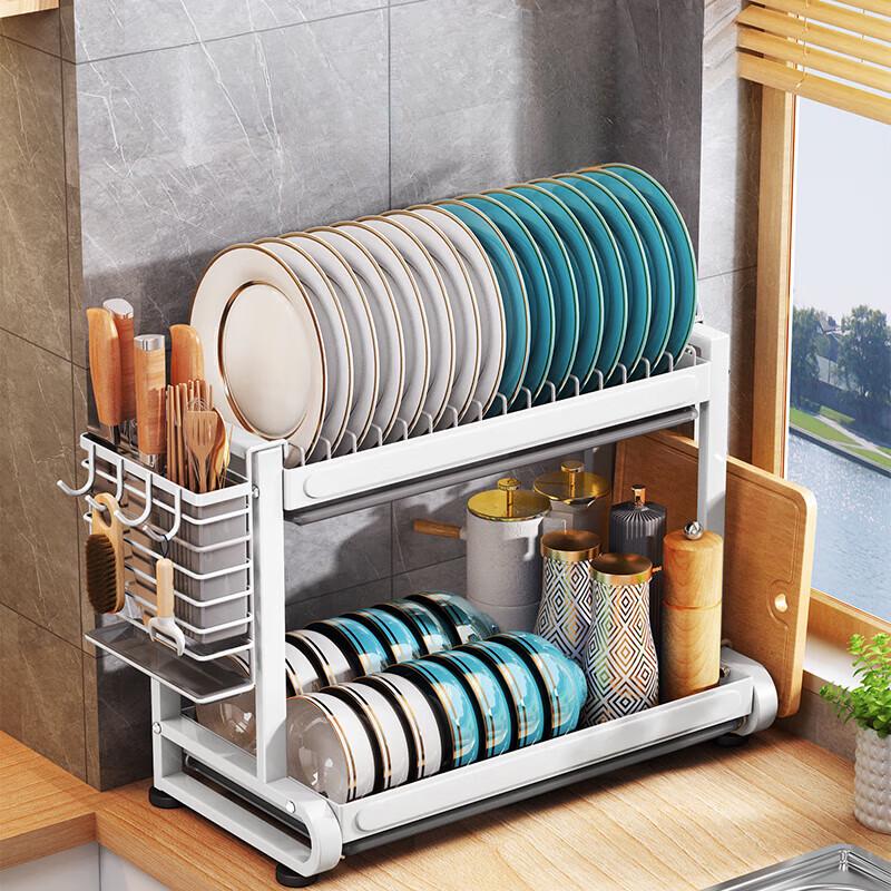 

Современная 2-ярусная сушилка для посуды из углеродистой стали для столешницы