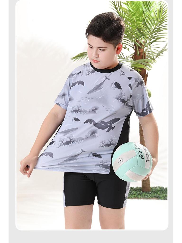 2025 Boys' Summer Swimsuit Set: Stylish Split Swimwear & Trunks for Teens and Kids