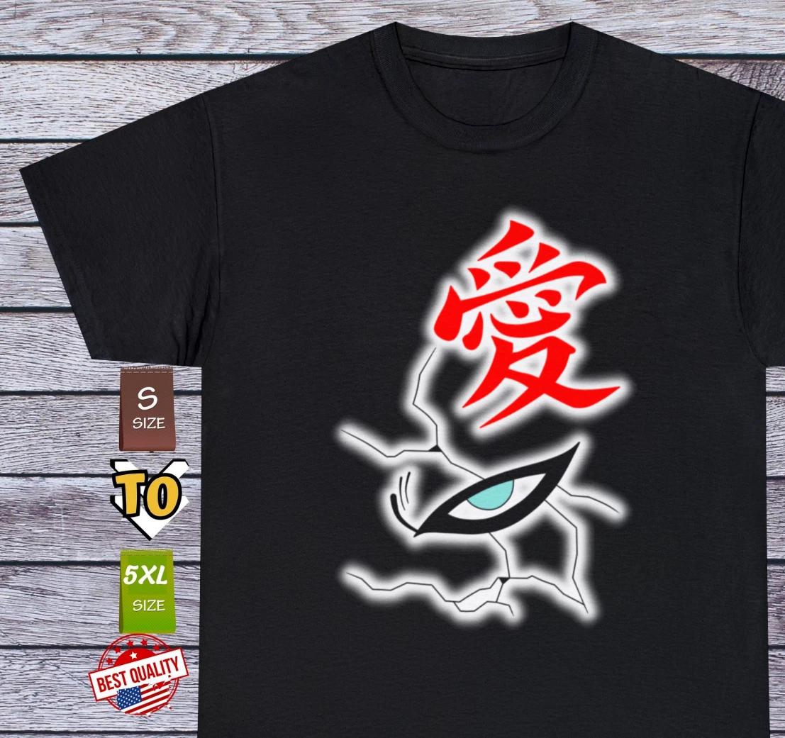 Gaara Shukaku T Shirt Naruto Shippuden Tee 90s Anime Clothing Manga Japanese 4XL