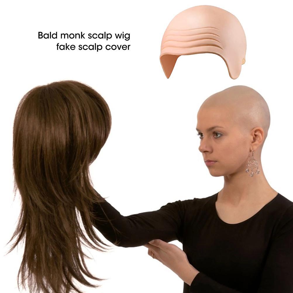 Latexová plešatá čepice, hlava, paruka, klobouk, hustá plešatá cosplay čepice, maškarní kostým, líčení pro děti a dospělé