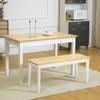 102 cm Wood Dining Bench for 2 People, Wooden Bench for Kitchen, Dining Room, Entryway, White