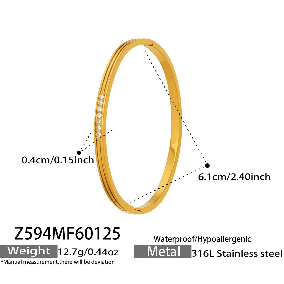 Браслет с пряжкой из кубического циркония с покрытием из 18-каратного золота и набор геометрических колец