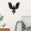 Metall Fenix Väggkonst Svart Järn Modern Dekor Köks Hängande Skulptur Elegant Heminredning Prydnad