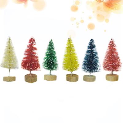 24Pcs Tabletop Christmas Pine Tree Xmas Mini Snow Tree Small Decoration Gifts