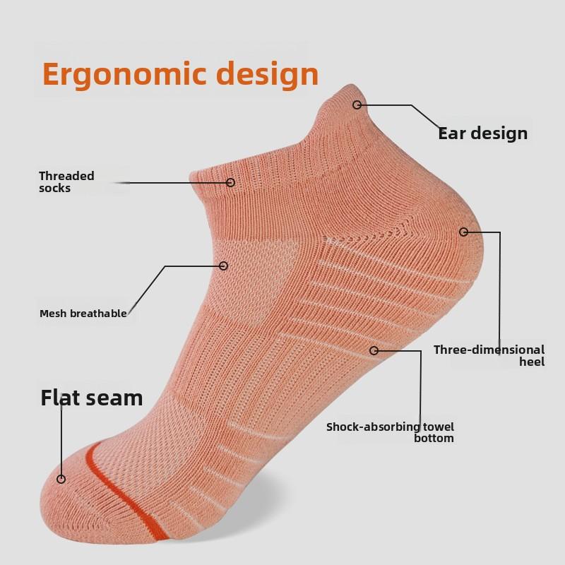 Sports Socks - Children's Summer Short Socks with Thick Towel Bottom, Shock-absorbing and Anti-slip Basketball Socks