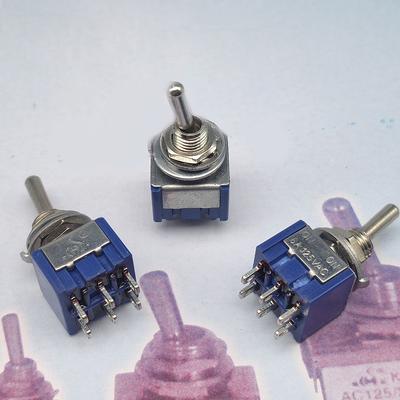 Mini Interrupteur à Levier Bascule Pôle Unique Double Lancer Marche-Arrêt-Marche / Marche-Marche 120Vca 6A Montage 1/4 Pouce Mts-202