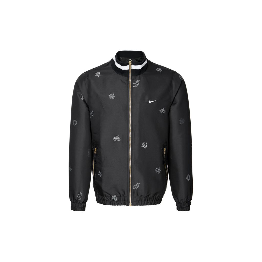 Nike Premium Pattern Printing Lapel Long Sleeves Jacket Black Men's DH7439-010