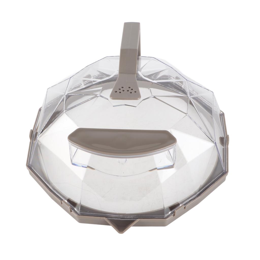 Microwave Splash Heating Cover PC Food Splatter Guard with Extension Handle for Kitchen Cooking Brown