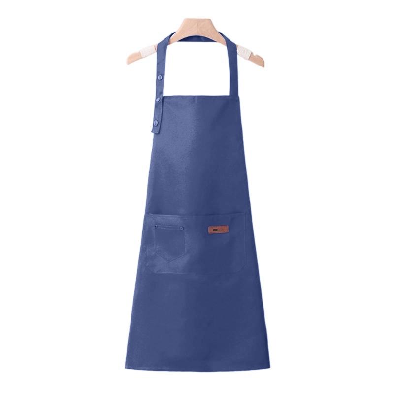 Oil Resistant Kitchen Apron With Triple Adjustable Button Easy Clean Waterproof Polyester