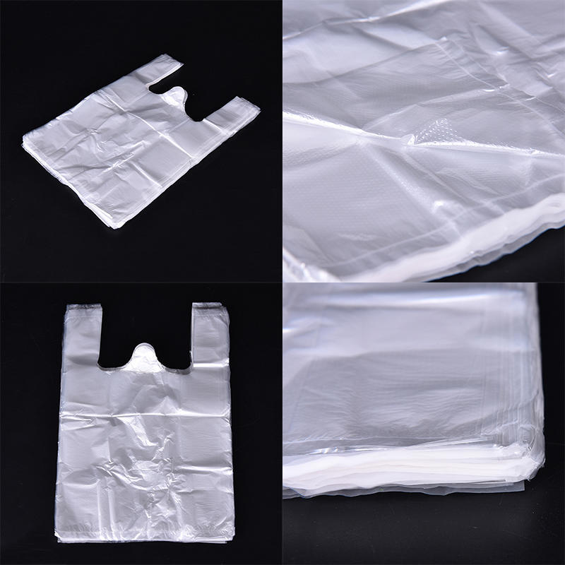 100Pcs Design Plastic T-Shirt Retail Shopping Supermarket Bags Handles Packaging,