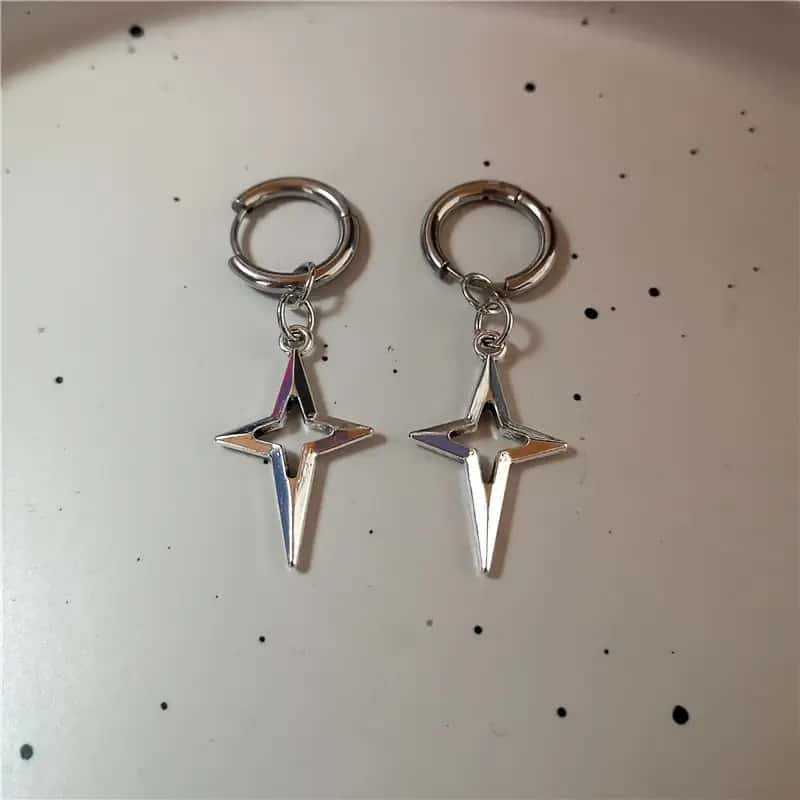 Geometric Star Earrings Alloy Pendant Gothic Retro For Women