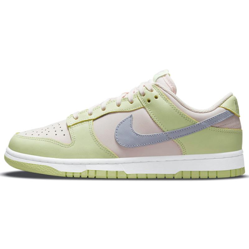 Nike Dunk "Lime Ice" leather non-slip shock-absorbing wear-resistant low-top skate shoes for women in yellow and pink DD1503-600