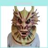 Satans Latexmaske für Halloween Cosplay mit Hörnern für Kostümpartys