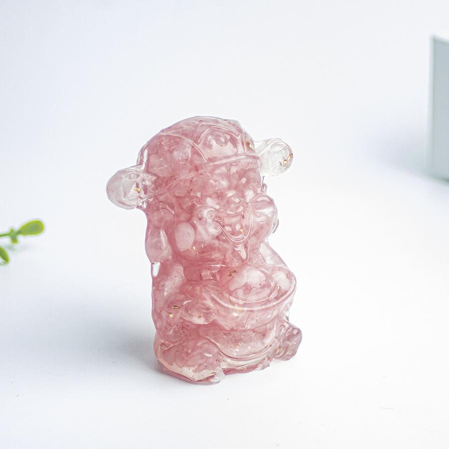 

Crystal Fortune God Figurine With Natural Gemstones For Home Decor And Gift Giving Style A