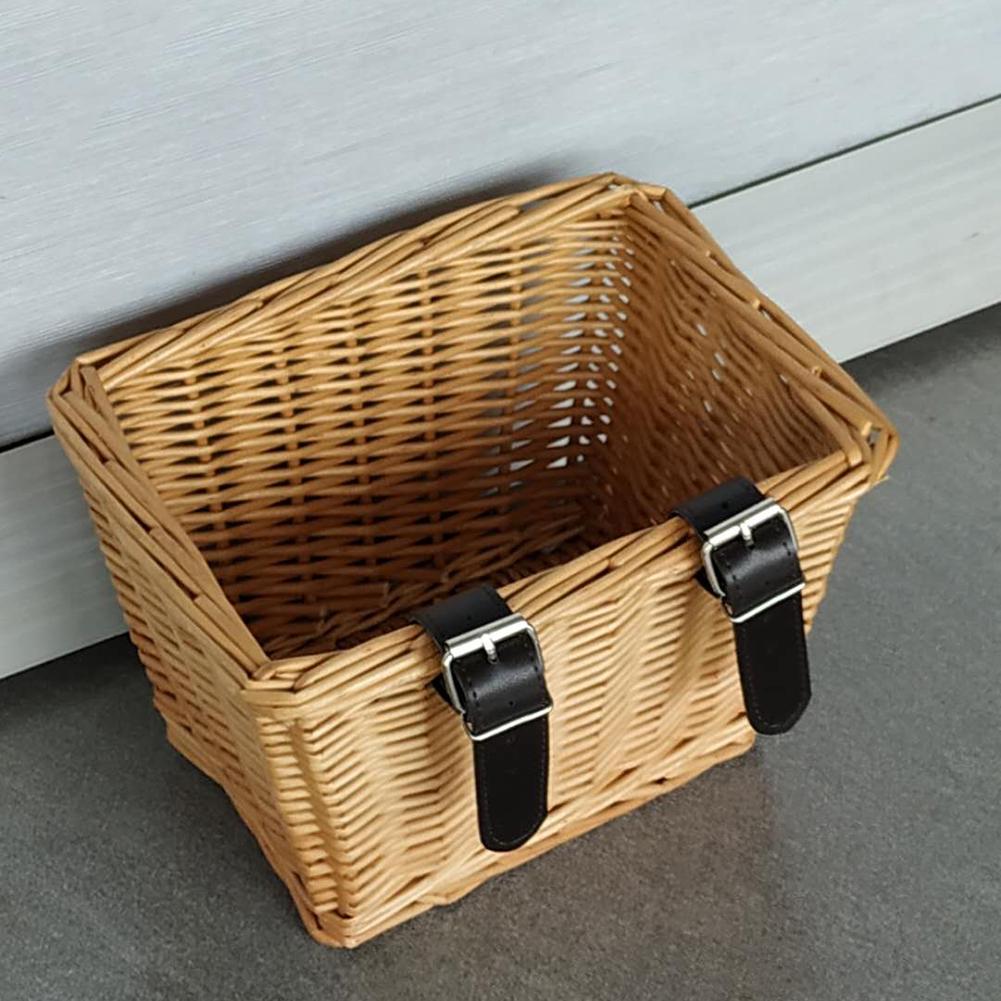 Cheap Outdoor Bicycle Basket Environmentally Friendly Handwoven Square