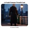 1/6 Scale Trench Coat Waist Belt Black Figure Outerwear