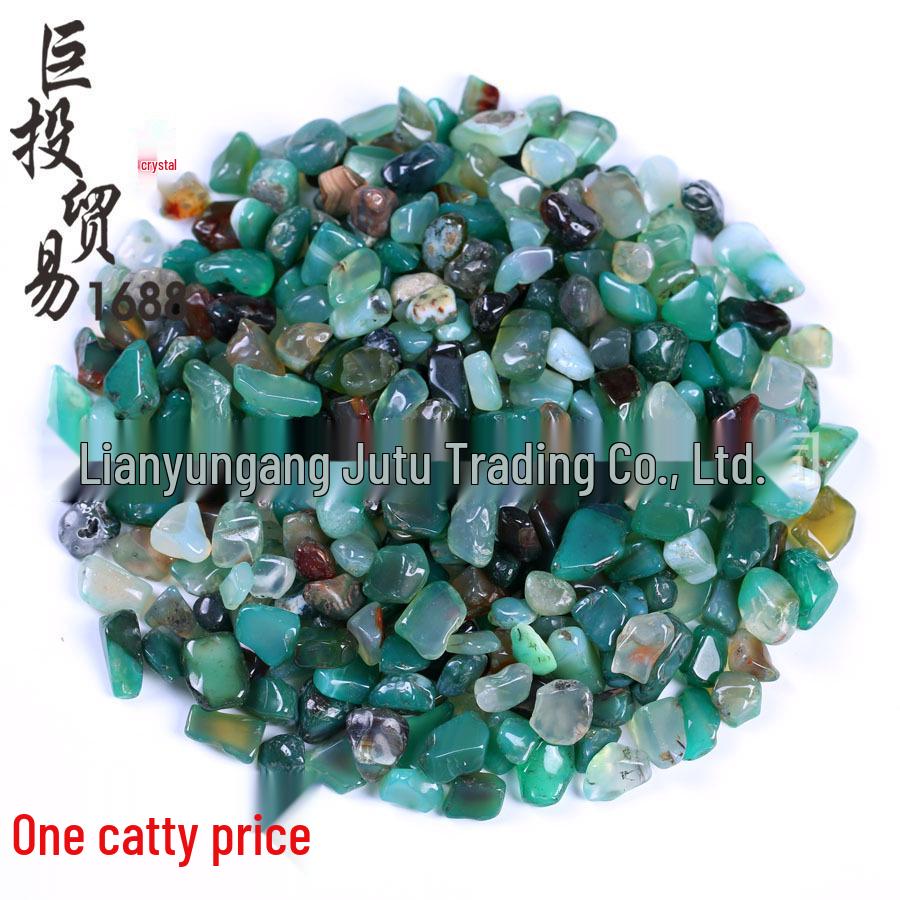 Green Agate Gravel Ornaments - Yuhua Stone Bonsai, Children's Treasure Digging Science Popularization, Tourist Stall Decoration