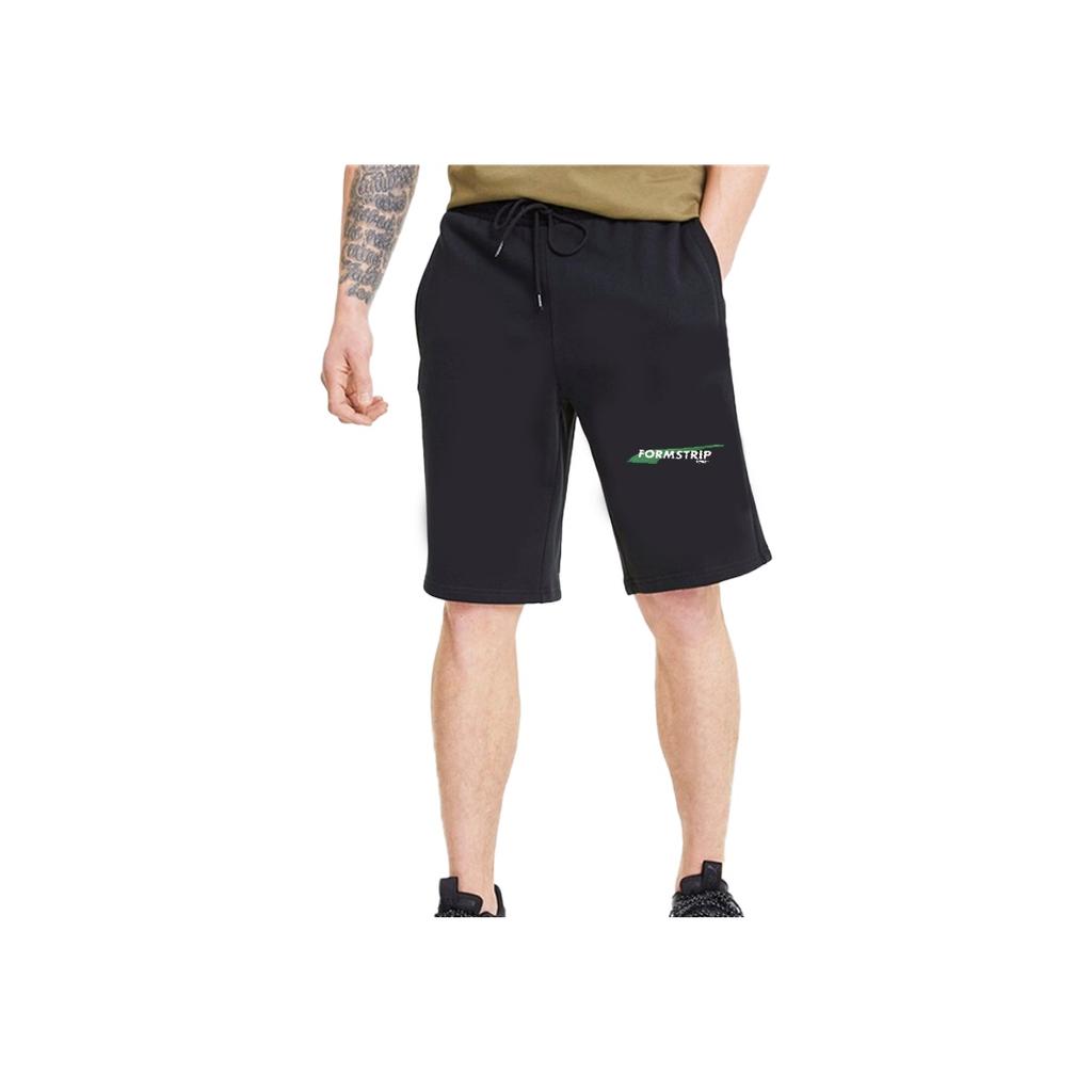 Puma Letter Print Cotton Drawstring Shorts Men Bottoms Black 597479-01