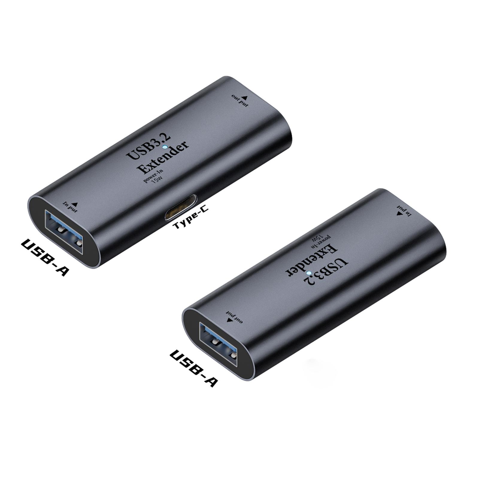 

Portable Type C/USB3.2 Signal Amplifier Support Data Transfer & Charging Printer Monitoring Camera Cable Cord Extender A