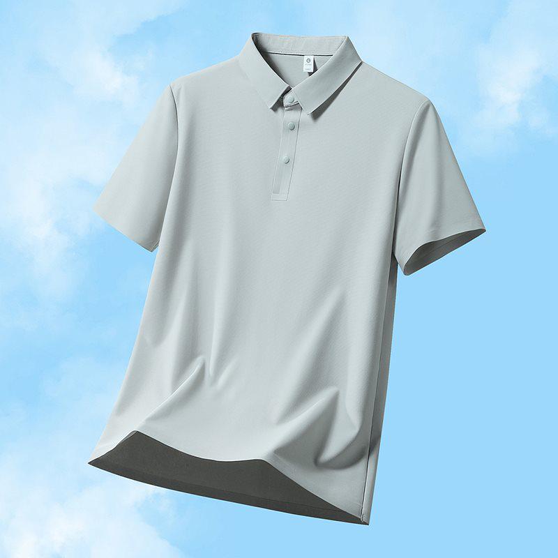 Summer Men's Ice Silk Short-Sleeve Round Neck T-shirt - Lightweight Casual Sports Top