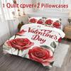 Valentine's Day 3pcs Pink Truck Polyester Bedding Set - Includes Duvet Cover & Pillowcases, Soft & Comfortable