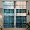 2pcs Vintage Gray & Blue Wooden Door Print Curtains - Rod Pocket Window Treatment for Bedroom   Office   Kitchen   Living Room & St