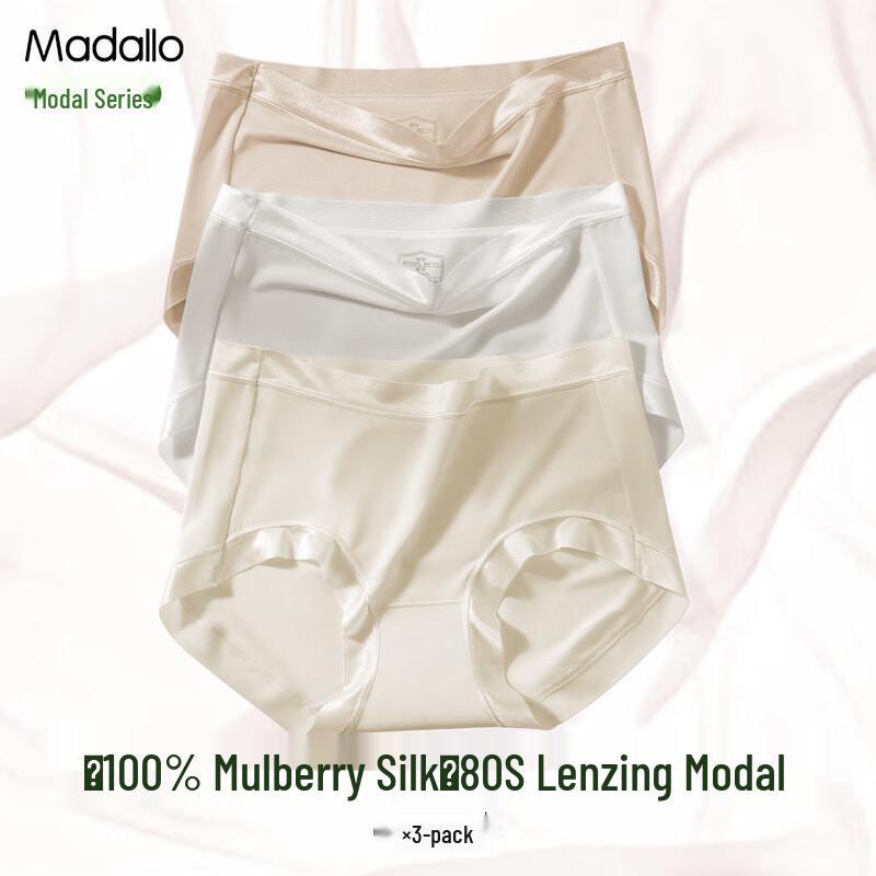 

Women s Modal Silk Seamless Antibacterial Mid-Waist Underwear (3-Pack) M (80-120)