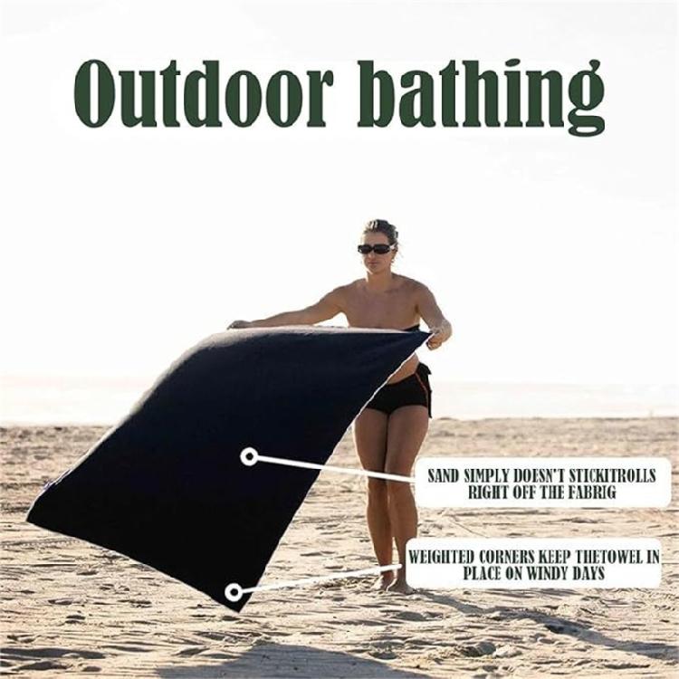 Tragbares Strandtuch mit magnetischem Verschluss, schnell trocknend, Übergröße für Camping, Fitnessstudio und Familienurlaube
